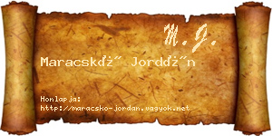 Maracskó Jordán névjegykártya